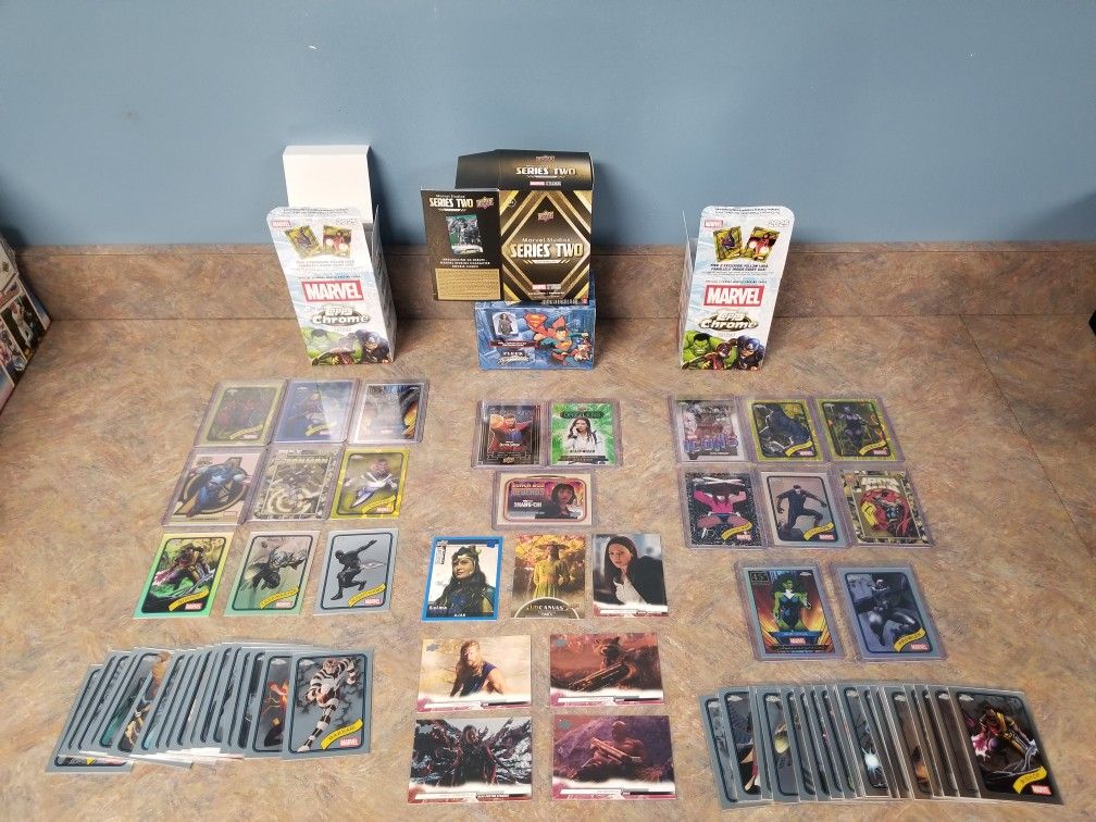 2 Open Boxes Marvel Topps Chrome 1 Sealed Superman Fleer Brilliance + Marvel Studios Opened All Card