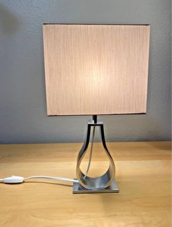 Ikea KLABB Modern Table Lamp with Brushed Steel Base