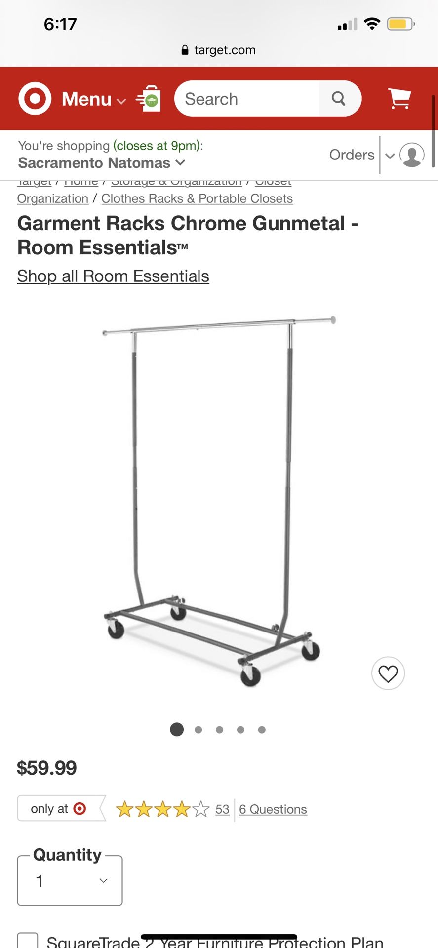 Clothing rack for sale!