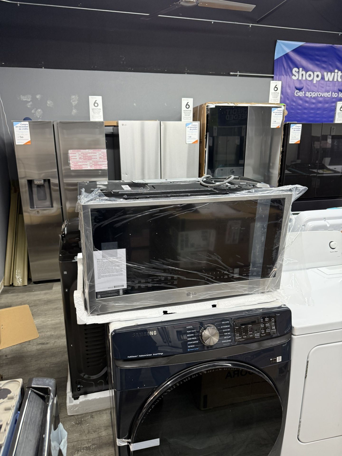 LG -Smart 1.7 cu. ft. Over the Range Convection Microwave Oven with Air Fry in PrintProof Stainless Steel