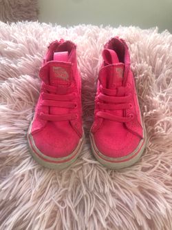 Hot pink vans high tops toddler size 4