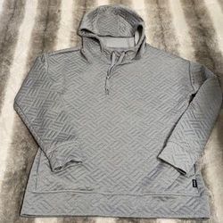 RBX Quilted Pullover Hooded Sweatshirt Gray Women’s size XL extra oversize top shirt sweater 