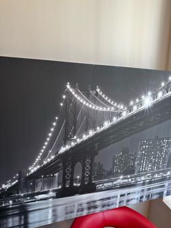 Black and White NYC Bridge Canvas Wall Art