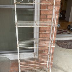 White metal rack 