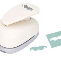 BiraBira 3" Mustache Lever Action Craft Punch for Paper Arts and Crafts Projects