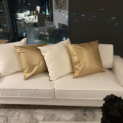 Winter White Velvet sofa