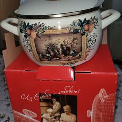 enameled steel stock pot, 5.6 qt