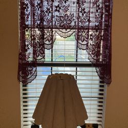 Burgundy, Swag Curtain Valance 33 1/2×36