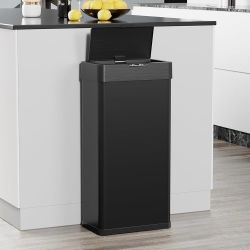 18.5 Gallon Motion Sensor Trash Can,Touchless Automatic Garbage Can,Brushed Stainless Steel Smart Bin,with Bag Holder,Soft Close Lid,for Kitchen,Offic