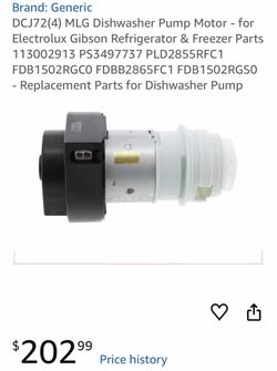 DCJ72(4) MLG Dishwasher Pump Motor - for Electrolux Gibson Refrigerator & Freezer Parts 11 PS PLD2855RFC1 FDB1502RGC0 FDBB2865FC1 FDB150