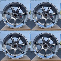 Brand New 18” Work T7R Style Gunmetal Machined Lip Wheels 5x114.3 ET22 Fits Honda Toyota Nissan Lexus