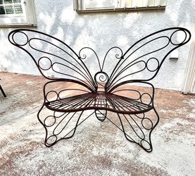 Black Metal Butterfly Bench