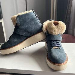 Authentic Size 8 Denim Blue Suede Boots