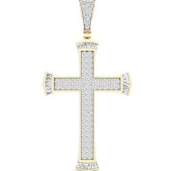 10k Gold Cross Natural Diamonds 