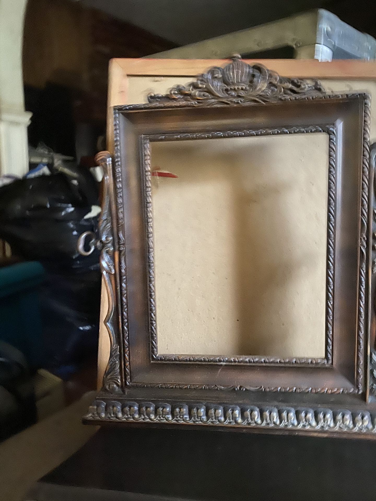 Antique Walnut Ornate Picture Frame