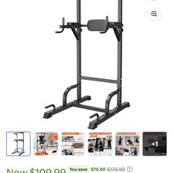 Primy 350lbs Multifunction Power Tower, Pull Up Bar Dip Station/Stand for Home Gym Strength Training