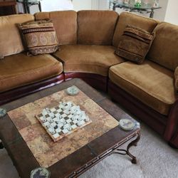Sectional Sofa Leather And Goose Down