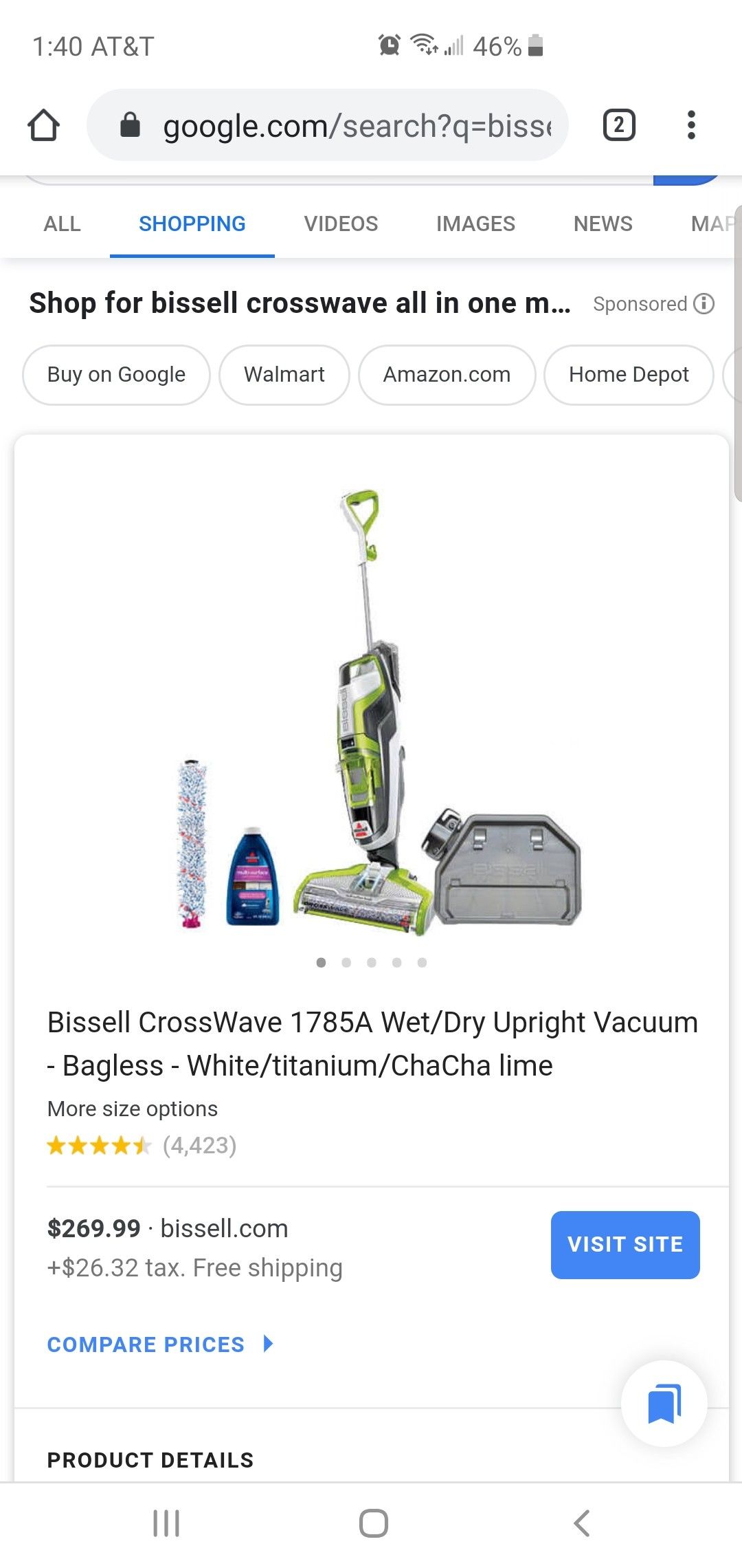 Bissell crosswave dry/wet vacuum