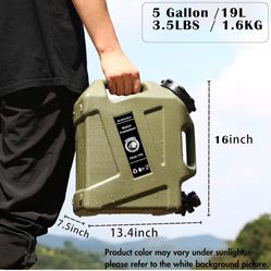 5 Gallon Water Jug with Spigot, BPA Free Leak-Proof Camping Water Container, Portable Emergency Water Storage for Outdoor Hiking, Camping, Home Use, C