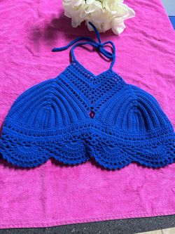 Crochet tejido a mano top talla talla (S)