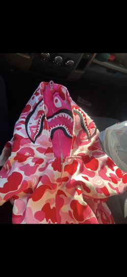 Bape Double Hoodie Pink