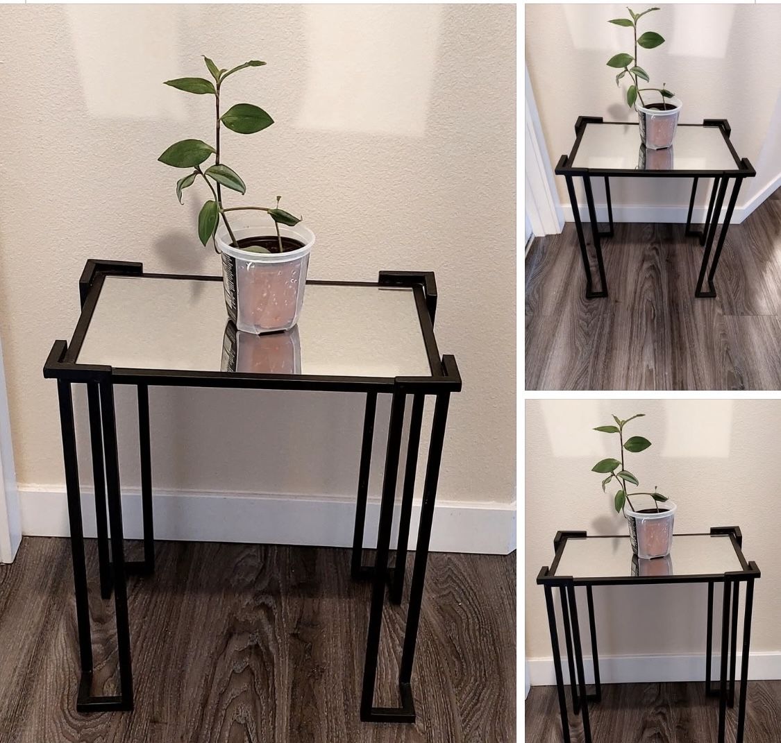 Mirrored And Metal End Table