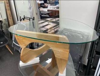 Assembled New Abstract Glass Coffee Table 32.5" x 22.5" x 15.5" Triangle Coffee Table Tempered Glass