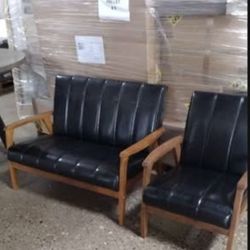 Mid Century Modern Style Loveseat And Chair (New)