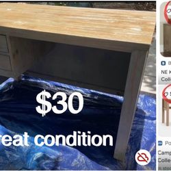 $30 Wooden Office Desk Driftwood 49” by 2 ft &30 tall great condition NE Kids Brand