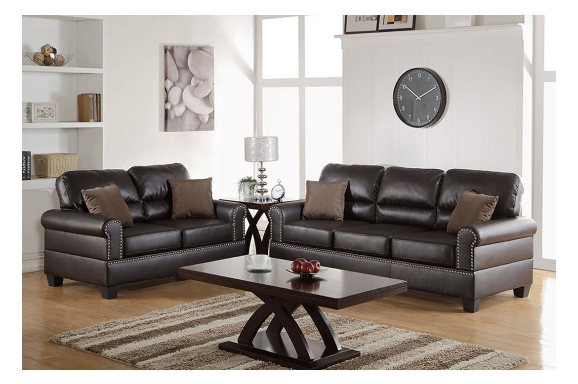 Brown Sofa And Love Seat Set (Free Delivery)