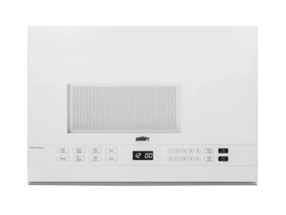 Summit 24” Wide 1.4 Cu. Ft. 1000 Watt Over the Range Microwave with Under Cabinet LED Lighting in White