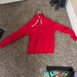 Red Polo Zip Up Medium 
