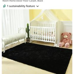 Andecor Soft Fluffy Bedroom Rugs, 4 x 6 Feet Indoor Shaggy Plush Area Rug for Boys Girls Kids Baby College Dorm Living Room Home Decor Floor Carpet, B