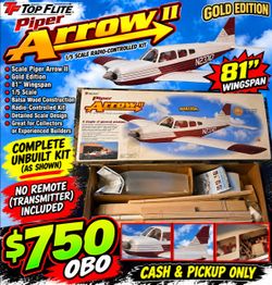 ✈️ Top Flite Piper Arrow II Gold Edition RC Airplane Kit — $750 OBO