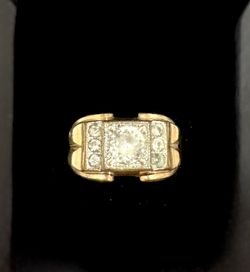 Men’s Statement Ring 10KT Gold, Vintage, (Size 8-9) 