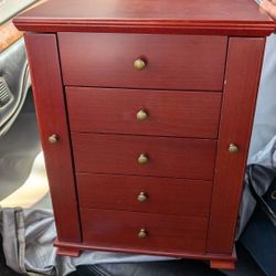 Compact Jewelry Box Jewel Ring Necklace Chest Small Six Drawers Compartment