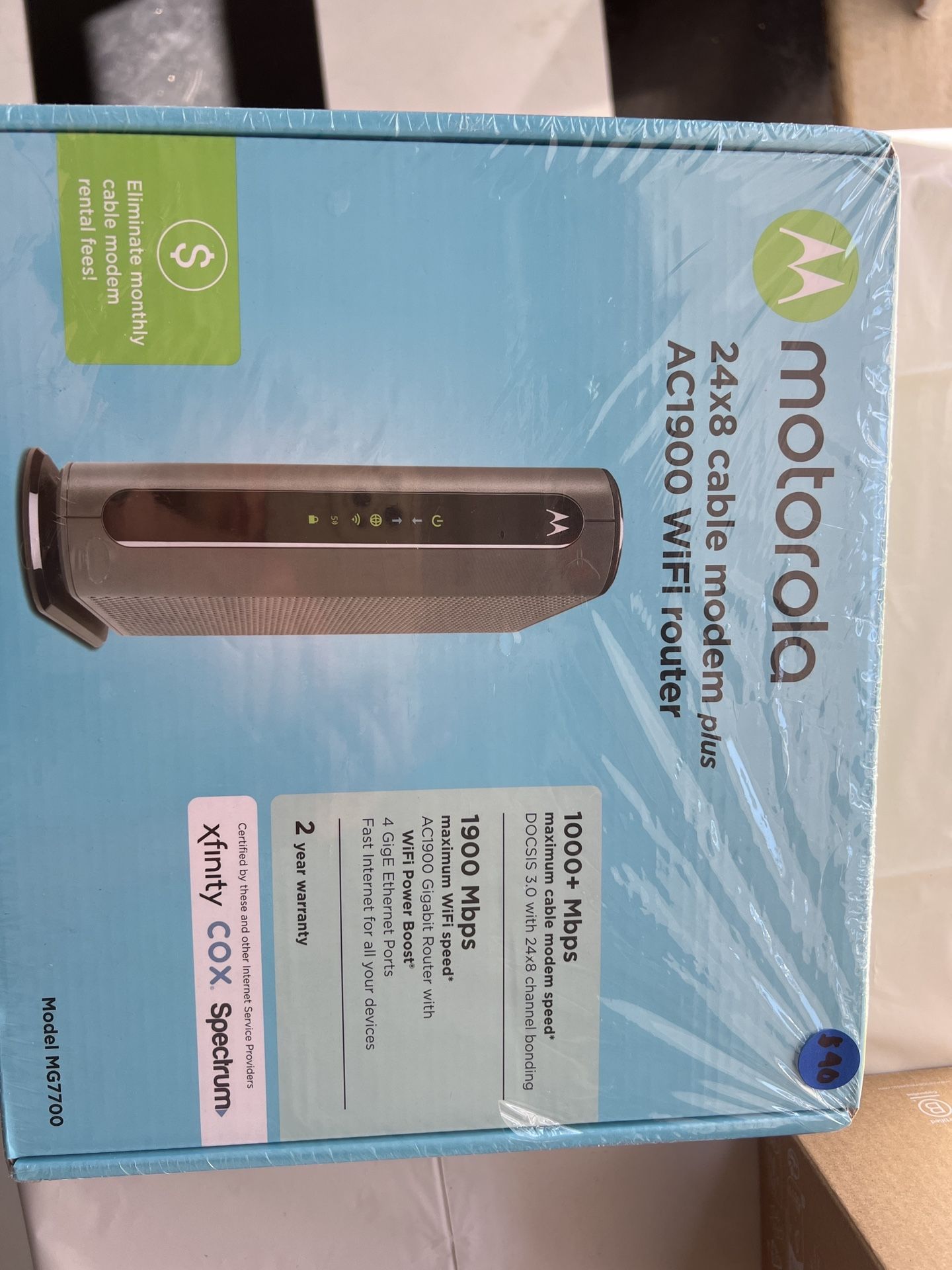 Motorola Cable Modem + WiFi Router (Model MG7700)