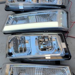03-06 Chevrolet Silverado Avalanche LED DRL Headlights Luces Focos Micas Faros Faroles Chevy 