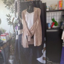 Women's Lightweight Cover Up Jacket Large Leopard Print