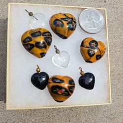 Hand Made Glass Heart Beads From Retired Sedona Artist  