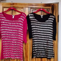 (2) Blingy Shirts - Size Medium 