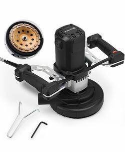 7" Concrete Grinder, 2000W 120V 60Hz, Model RT-MD180 Concrete Surface Sander, Low-Vibration Handle, 1.5" Dust Extraction Port, Edging Capacity, Overlo