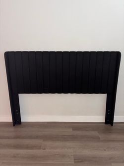 Black Channel Tufted Upholstered Headboard