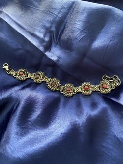 Sterling And Garnet Bracelet 