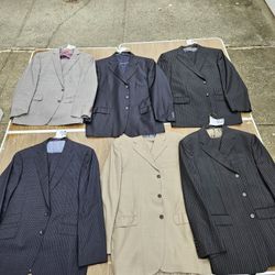 6 Quality Used Wool Suits Size 44 Regular 