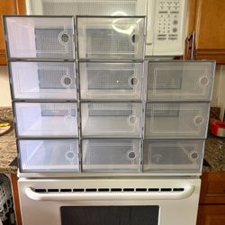 Clear Plastic Stackable Shoe Storage Boxes