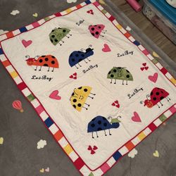 Cute Ladybug Baby Blanket for Girls & Boys, Soft Plush Throw Blanket, Toddler & Newborn, Nursery, Stroller, Crib, Shower Gift