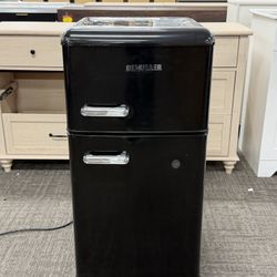 35.8in H, Mini Fridge Dual Door Refrigerator with Freezer, 3.5 Cu.Ft Compact Refrigerator with Handle, Adjustable Temperature & Removable G