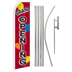 16 Ft Advertising Flag Complete Kit (Flag+Pole+Ground Spike)