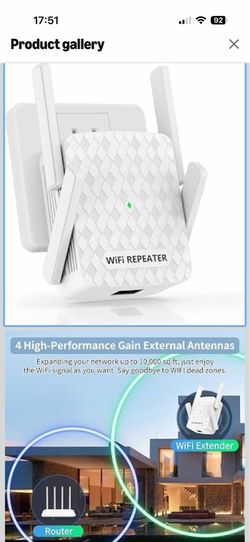 WiFi Extender Signal Booster, Internet Wireless Repeater for Home Coverage up to 10000sq.ft and 35 Devices, 1200Mbps WiFi Booster with Ethernet Port, 